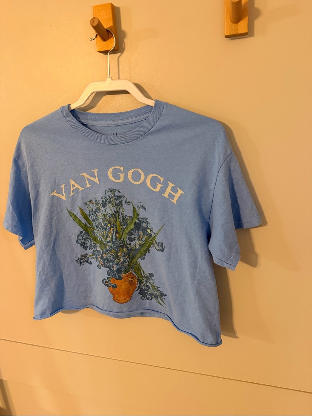 Blue Floral Crop Tee Van Gogh M